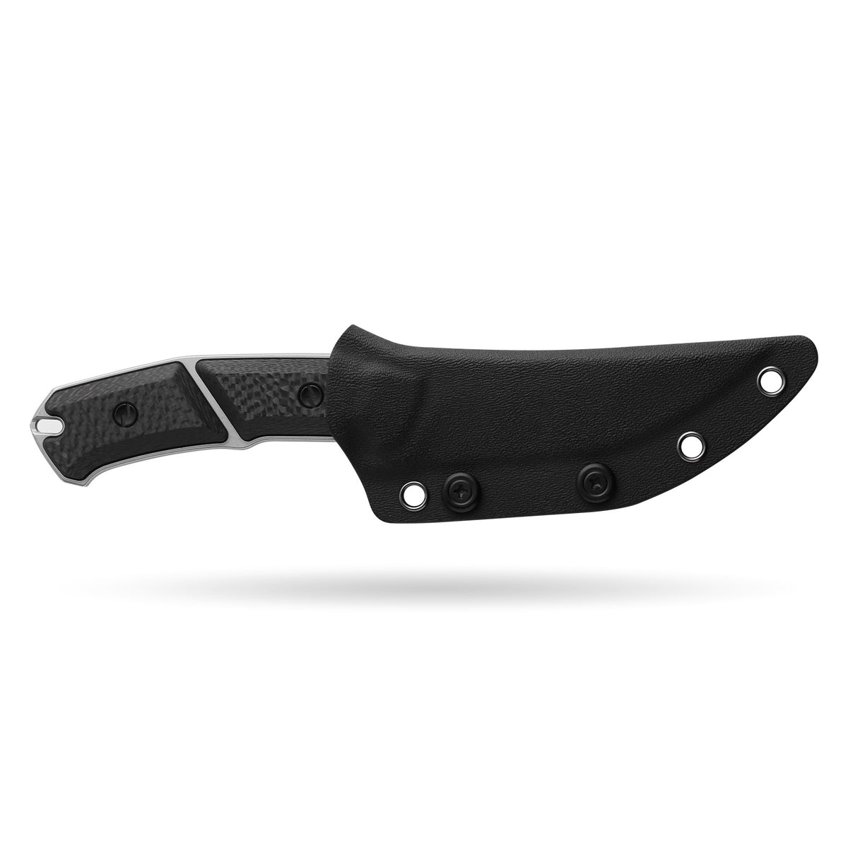 BOONEFORGE Edge Premium EDC Fixed blade knife ( 4.02'' Bead Blasted Stonewash 14C28N Blade & Black Carbon Fiber Handle ) - FD050