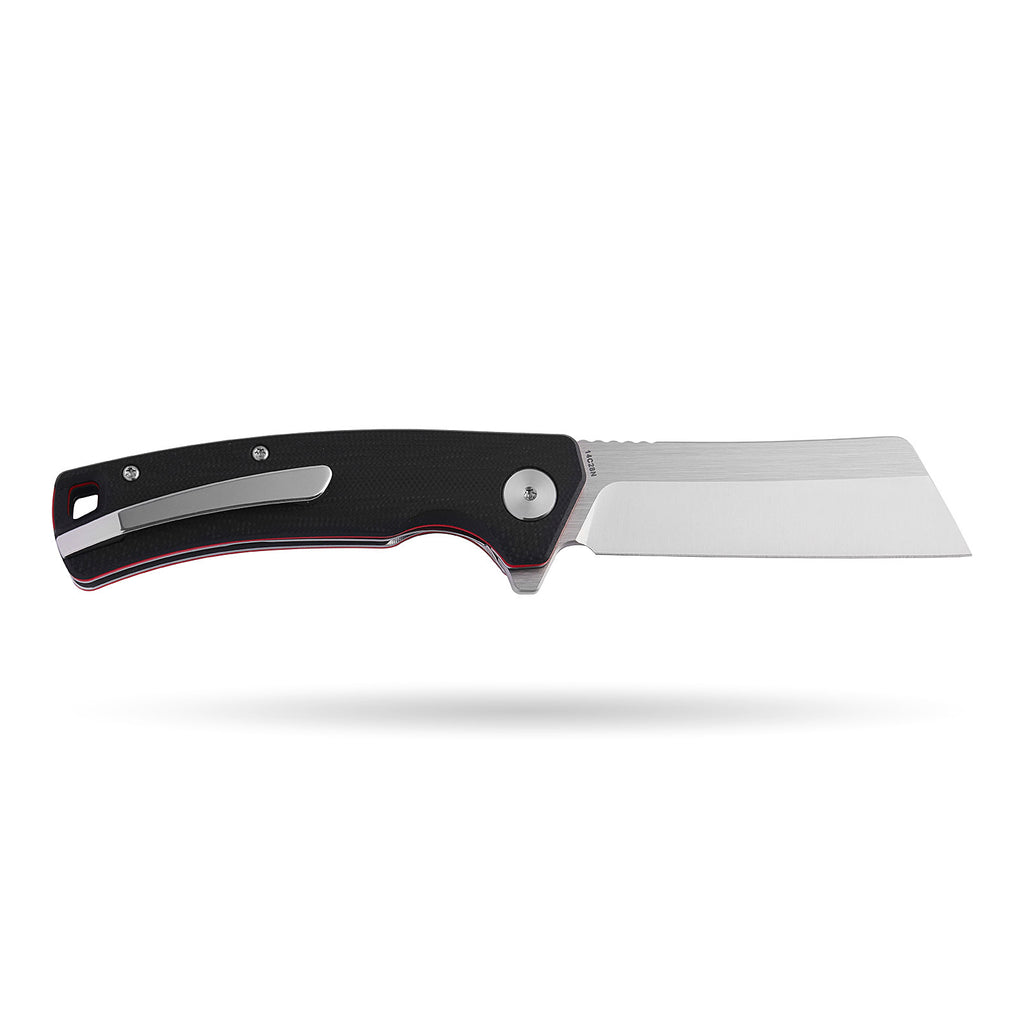 BOONEFORGE Breaker Premium EDC Flipper knife ( 3.34'' Satin 14C28N Blade & Black G10 Handle ) - BF903