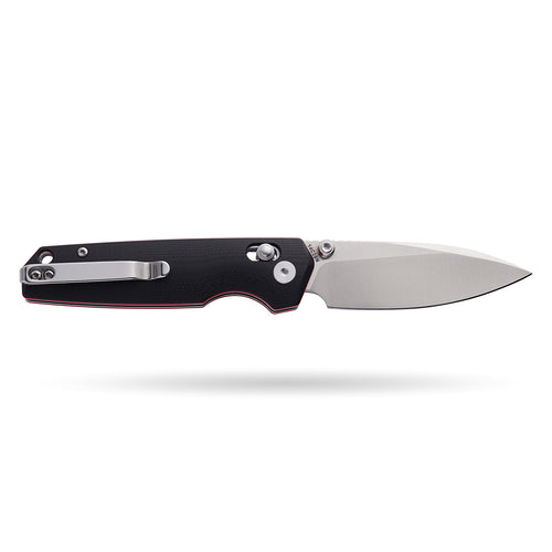 BOONEFORGE Darkedge Premium EDC Crossbar knife  ( 3.05'' Satin 14C28N Blade & Black G10 Handle ) - BF900