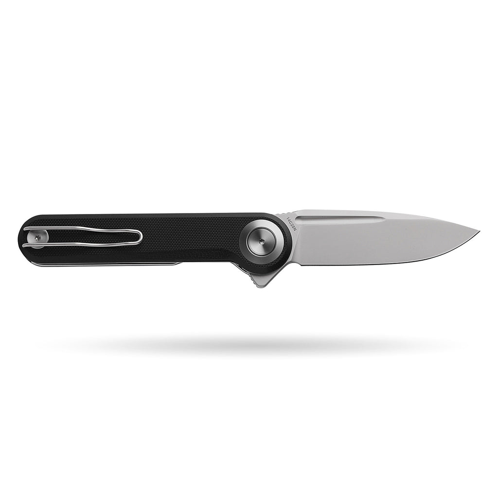 BOONEFORGE Ironjudge Premium EDC Flipper knife ( 3.39'' Bead Blasted 14C28N Blade & Black G10 Handle ) - BF905