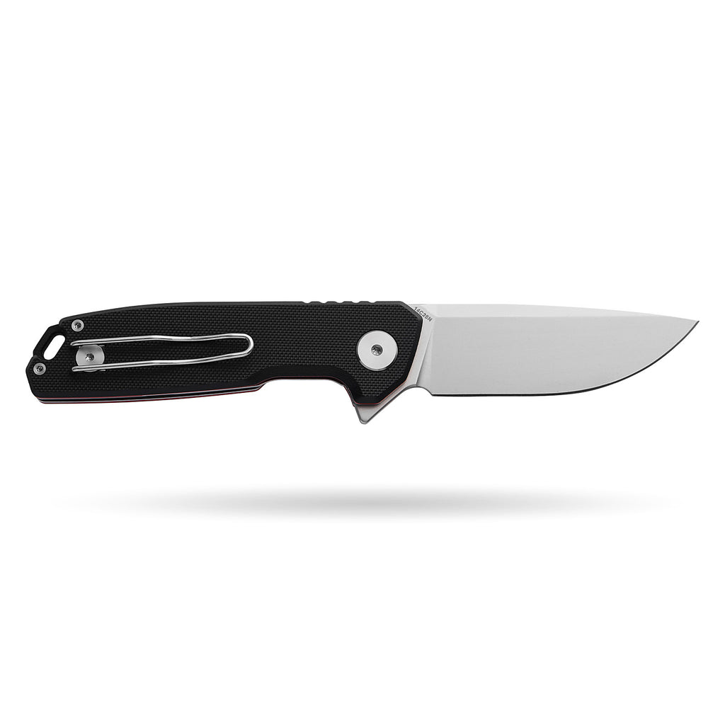 BOONEFORGE Steelwrath Premium EDC Flipper knife ( 3.23'' Bead Blasted 14C28N Blade & Black G10 Handle) - BF010