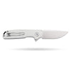 BOONEFORGE Steelwrath Premium EDC Flipper knife ( 3.23'' Satin 14C28N Blade & White G10 Handle) - BF010