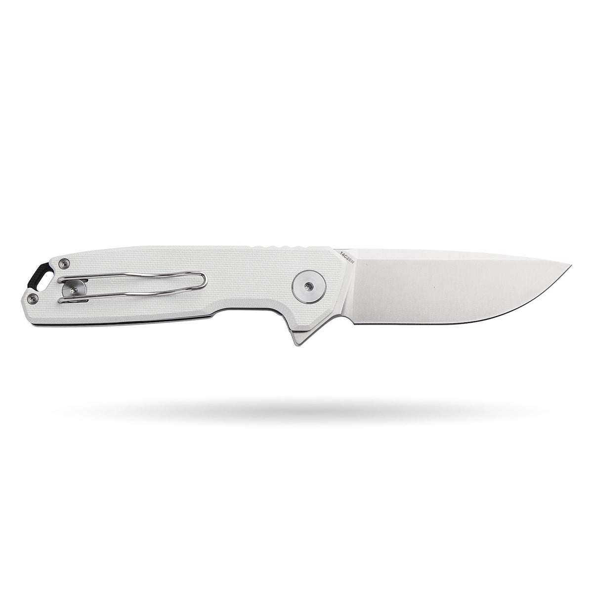 BOONEFORGE Steelwrath Premium EDC Flipper knife ( 3.23'' Satin 14C28N Blade & White G10 Handle) - BF010