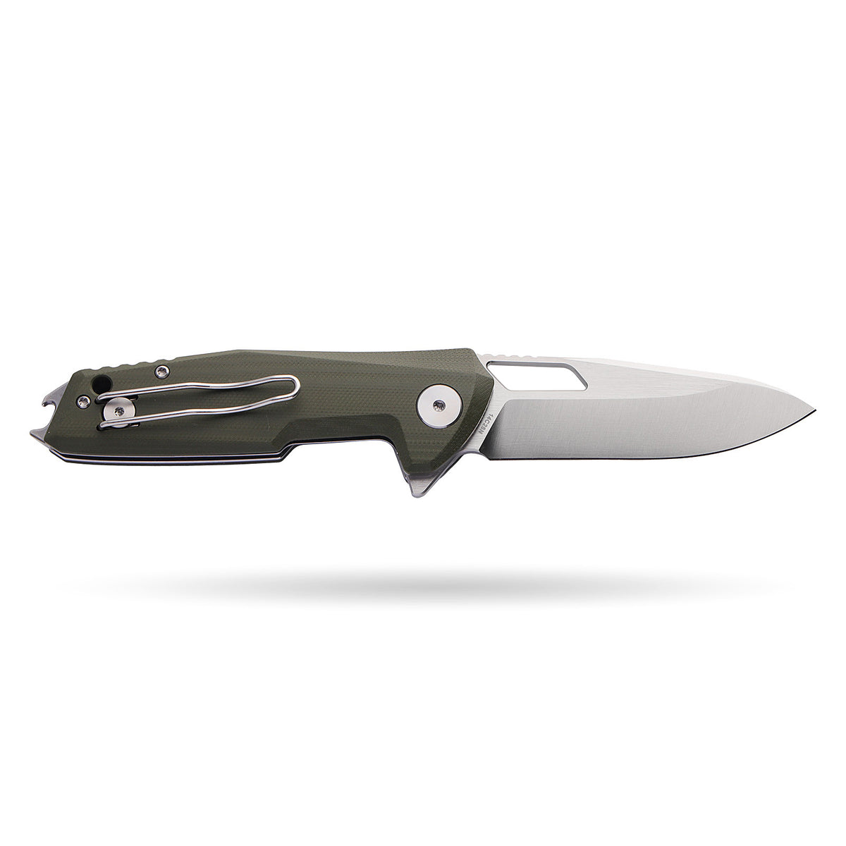 BOONEFORGE Berserker Premium EDC Flipper & Thumb hole knife( 3.07'' Satin 14C28N Blade & Army green G10 Handle ) - BF072
