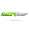 BOONEFORGE Blackshield Premium EDC Fliper & Thumb Stud knife ( 3.94'' Satin 14C28N Blade & Fluorescent green G10 Handle ) - BF014A