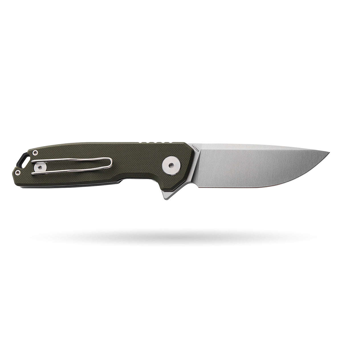 BOONEFORGE Steelwrath Premium EDC Flipper knife ( 3.23'' Satin 14C28N Blade & Army green G10 Handle) - BF010