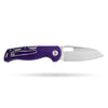 BOONEFORGE Warmark Premium EDC Manual thumb knife ( 3.33'' Satin 14C28N Blade & Purple G10 Handle) - BF009