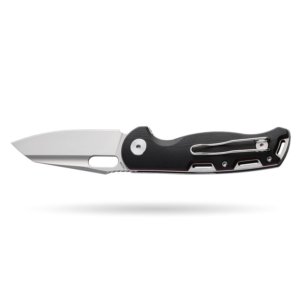 BOONEFORGE Warmark Premium EDC Manual thumb knife ( 3.33'' Bead Blasted 14C28N Blade & Black G10 Handle) - BF009