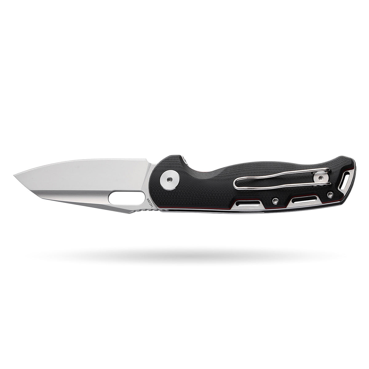 BOONEFORGE Warmark Premium EDC Manual thumb knife ( 3.33'' Bead Blasted 14C28N Blade & Black G10 Handle) - BF009