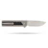 [PRE‑ORDER]BOONEFORGE Wastelander Premium EDC Button lock & Flipper knife (3.2" Bead Blasted M390 Blade & TC4 Titanium Handle/Carbon Fiber ) - BF001