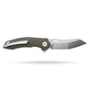 BOONEFORGE Sentinel Premium EDC Flipper & Thumb hole knife ( 3.34'' Satin 14C28N Blade & Army green G10 Handle ) - BF904
