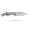 BOONEFORGE Doomsday Premium EDC Flipper knife ( 3.89'' Bead Blasted M390 Blade & Grey TC4 Titanium Handle ) - BF069