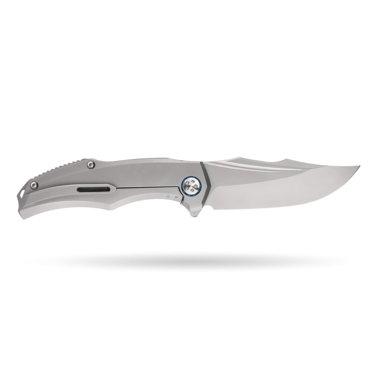 BOONEFORGE Doomsday Premium EDC Flipper knife ( 3.89'' Bead Blasted M390 Blade & Grey TC4 Titanium Handle ) - BF069