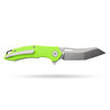 BOONEFORGE Sentinel Premium EDC Flipper & Thumb hole knife ( 3.34'' Satin 14C28N Blade & Fluorescent green G10 Handle ) - BF904
