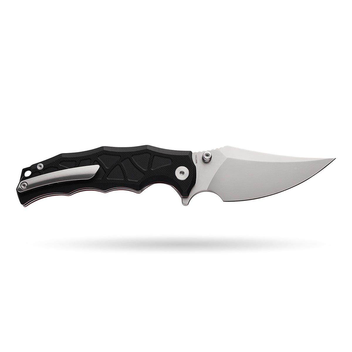 BOONEFORGE Ironstrider Premium EDC Fliper & Thumb Stud knife(3.81'' Bead Blasted 14C28N Blade & Black G10 Handle ) - BF013A