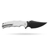 BOONEFORGE Ironstrider Premium EDC Fliper & Thumb Stud knife(3.81'' Black Titanium Plated 14C28N Blade & White G10 Handle ) - BF013A