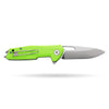 BOONEFORGE Berserker Premium EDC Flipper & Thumb hole knife( 3.07'' Satin 14C28N Blade & Fluorescent green G10 Handle ) - BF072