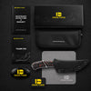 BOONEFORGE Edge Premium EDC Fixed blade knife ( 4.02'' Bead Blasted Stonewash Sandvik 14C28N Blade & Golden Carbon Fiber Handle ) - FD050