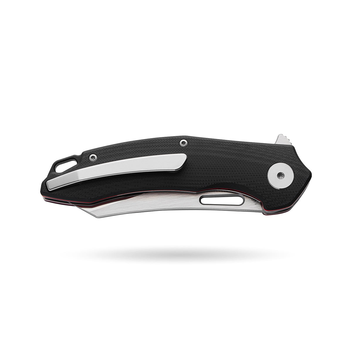 BOONEFORGE Sentinel Premium EDC Flipper & Thumb hole knife ( 3.34'' Satin 14C28N Blade & Black G10 Handle ) - BF904