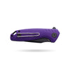 BOONEFORGE Nightvein Premium EDC Flipper knife (3.39'' Black Titanium Plated 14C28N Blade & Purple G10 Handle) - BF011