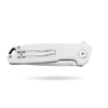 BOONEFORGE Steelwrath Premium EDC Flipper knife ( 3.23'' Satin 14C28N Blade & White G10 Handle) - BF010