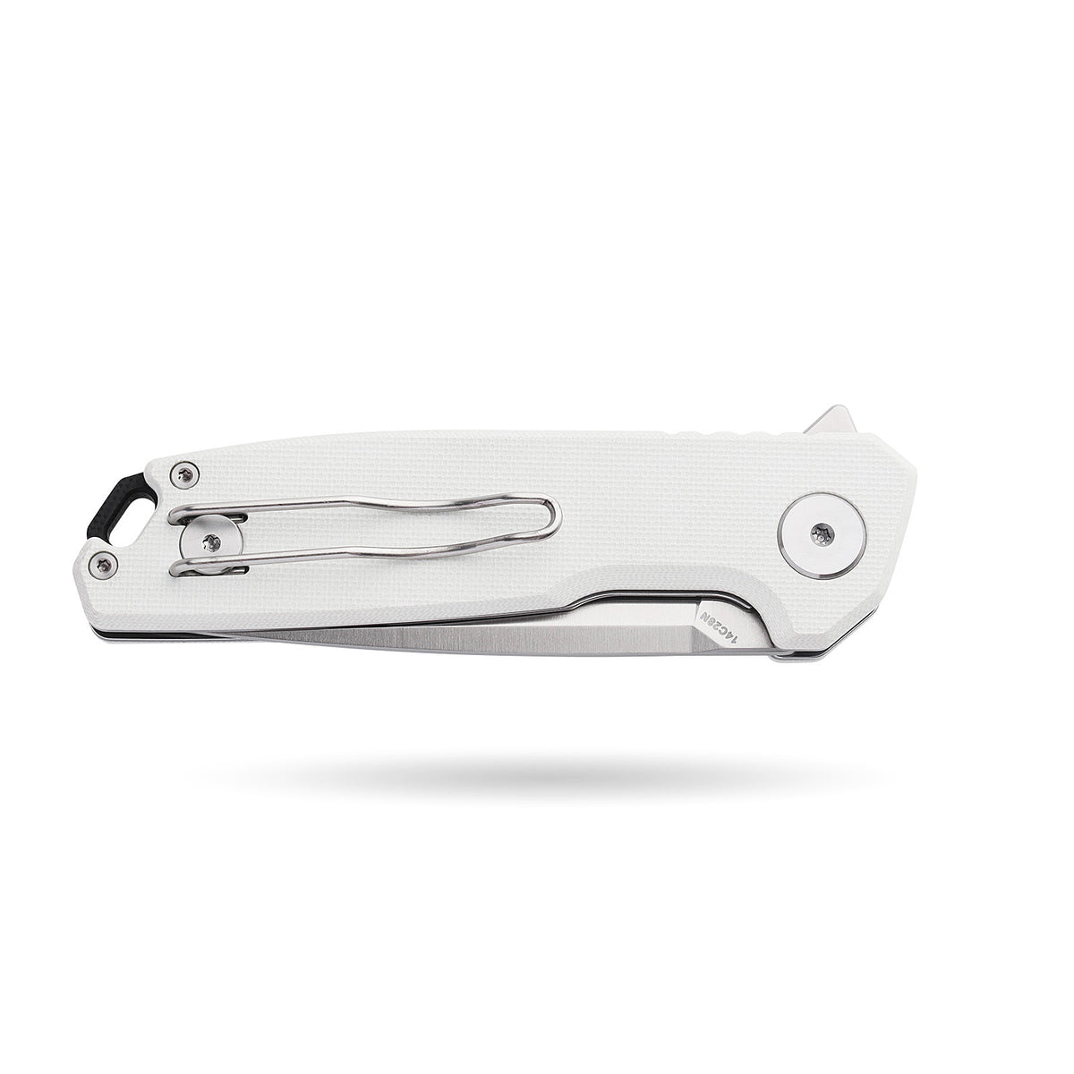 BOONEFORGE Steelwrath Premium EDC Flipper knife ( 3.23'' Satin 14C28N Blade & White G10 Handle) - BF010