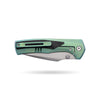 [PRE‑ORDER]BOONEFORGE Bloodfang Premium EDC Thumb stud knife ( 3.41" Bead Blasted M390 Blade & Mint green TC4 Titanium/Carbon Fiber Handle) - BF007