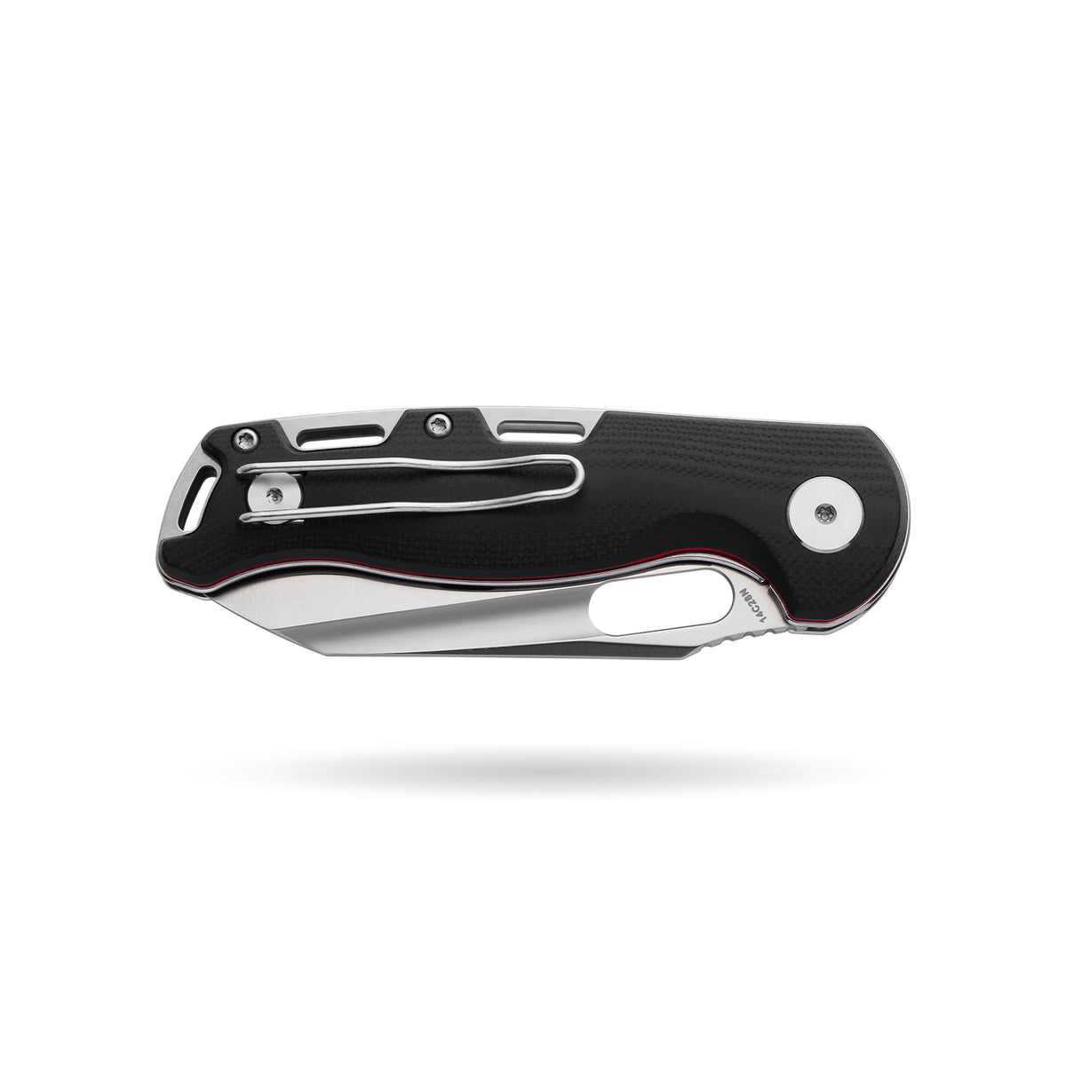 BOONEFORGE Warmark Premium EDC Manual thumb knife  ( 3.33'' Satin 14C28N Blade & Black G10 Handle) - BF009
