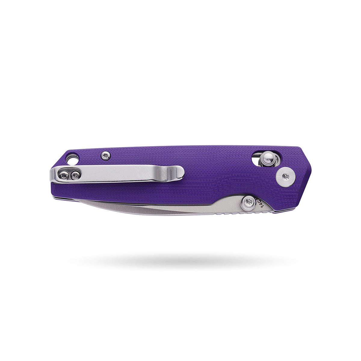 BOONEFORGE Darkedge Premium EDC Crossbar knife ( 3.05'' Satin 14C28N Blade & Purple G10 Handle ) - BF900