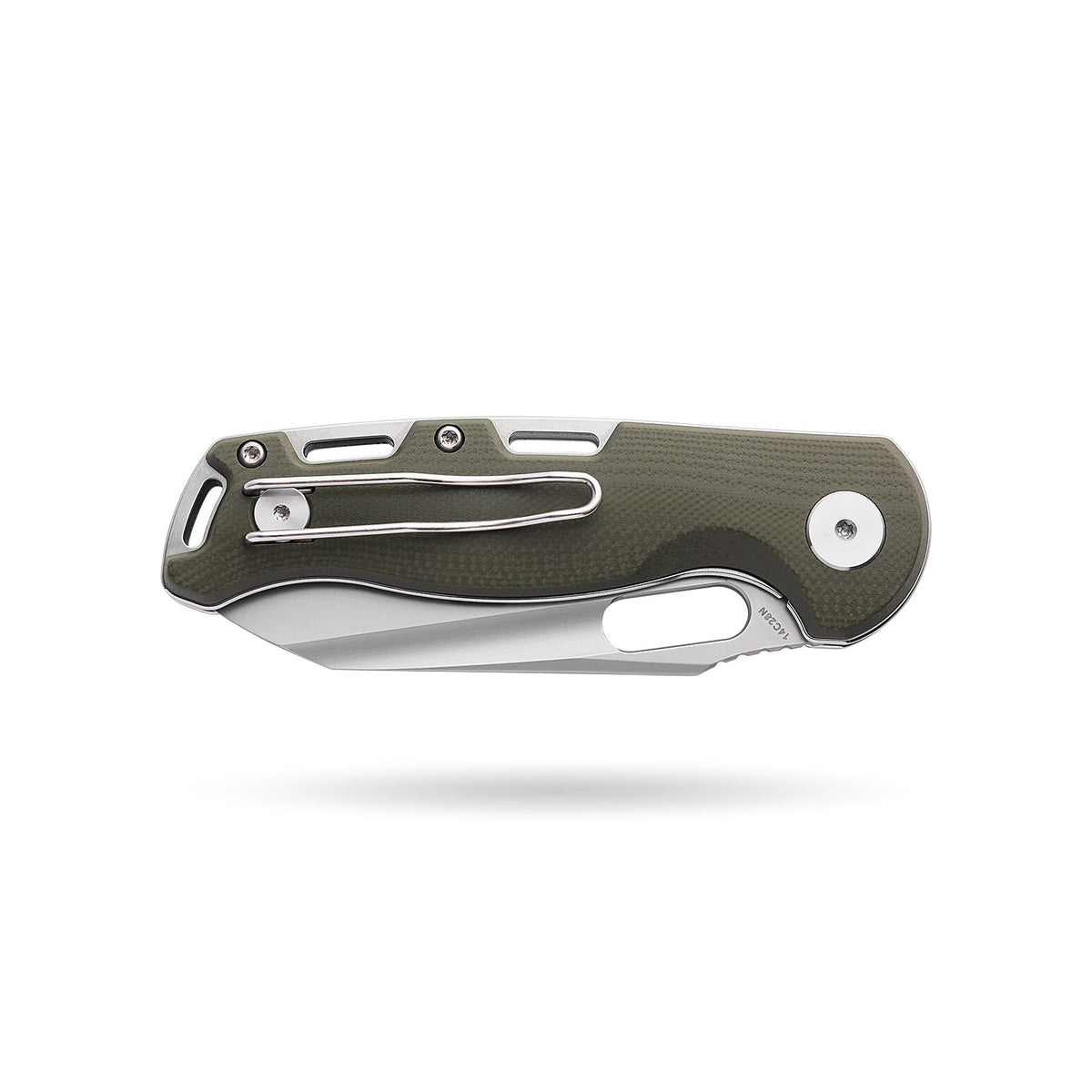 BOONEFORGE Warmark Premium EDC Manual thumb knife ( 3.33'' Bead Blasted 14C28N Blade & Army green G10 Handle) - BF009