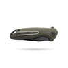 BOONEFORGE Nightvein Premium EDC Flipper knife (3.39'' Black Titanium Plated 14C28N Blade & Army green G10 Handle) - BF011