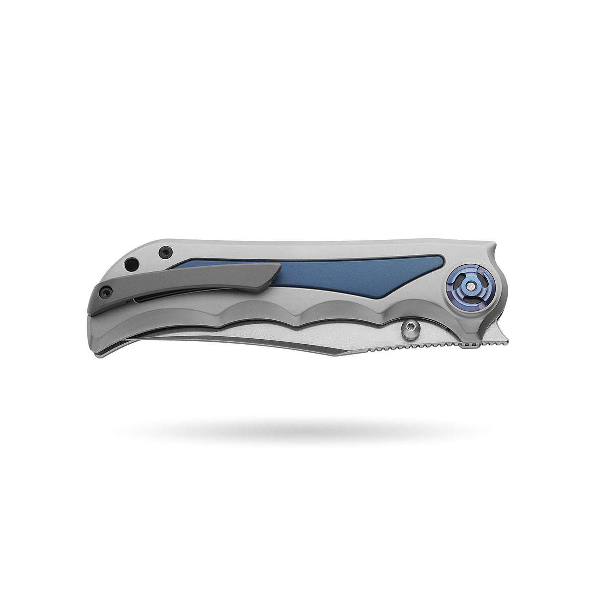 [PRE‑ORDER]BOONEFORGE Deepwalker Premium EDC Thumb Stud knife ( 3.74'' Stonewash M390 Blade & Grey TC4 Titanium Handle ) - BF051