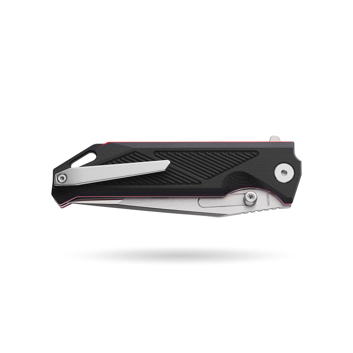 BOONEFORGE Blackshield Premium EDC Fliper & Thumb Stud knife ( 3.94'' Satin 14C28N Blade & Black G10 Handle ) - BF014A