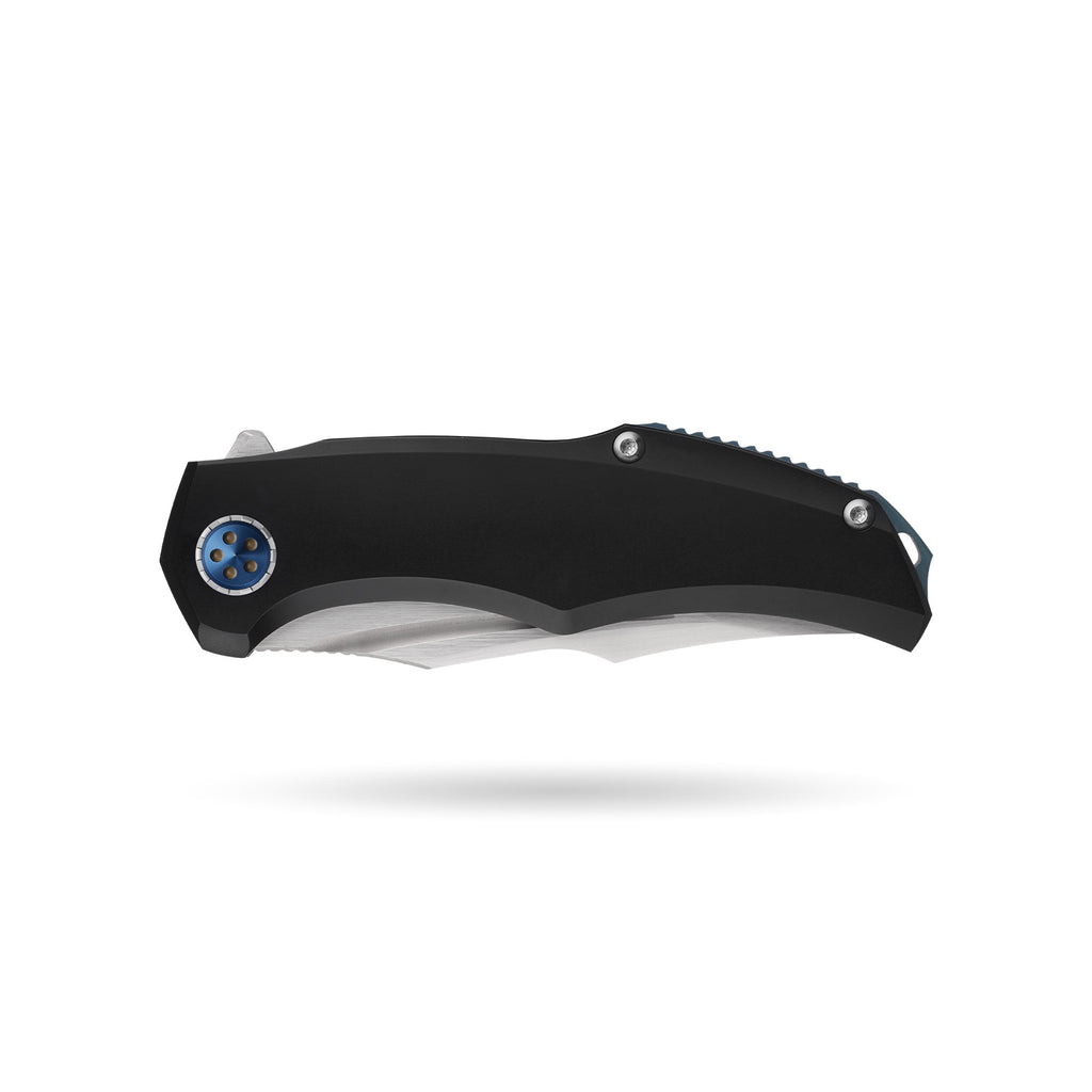 BOONEFORGE Doomsday Premium EDC Flipper knife  ( 3.89'' Brushed Satin M390 Blade & Black TC4 Titanium Handle ) - BF069