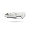 BOONEFORGE Berserker Premium EDC Flipper & Thumb hole knife( 3.07'' Satin 14C28N Blade & White G10 Handle ) - BF072