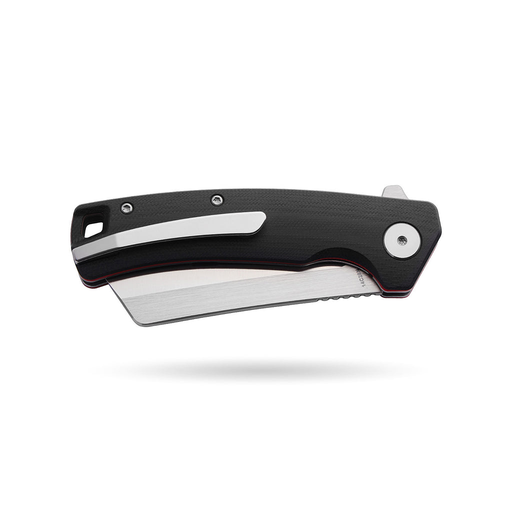 BOONEFORGE Breaker Premium EDC Flipper knife ( 3.34'' Satin 14C28N Blade & Black G10 Handle ) - BF903