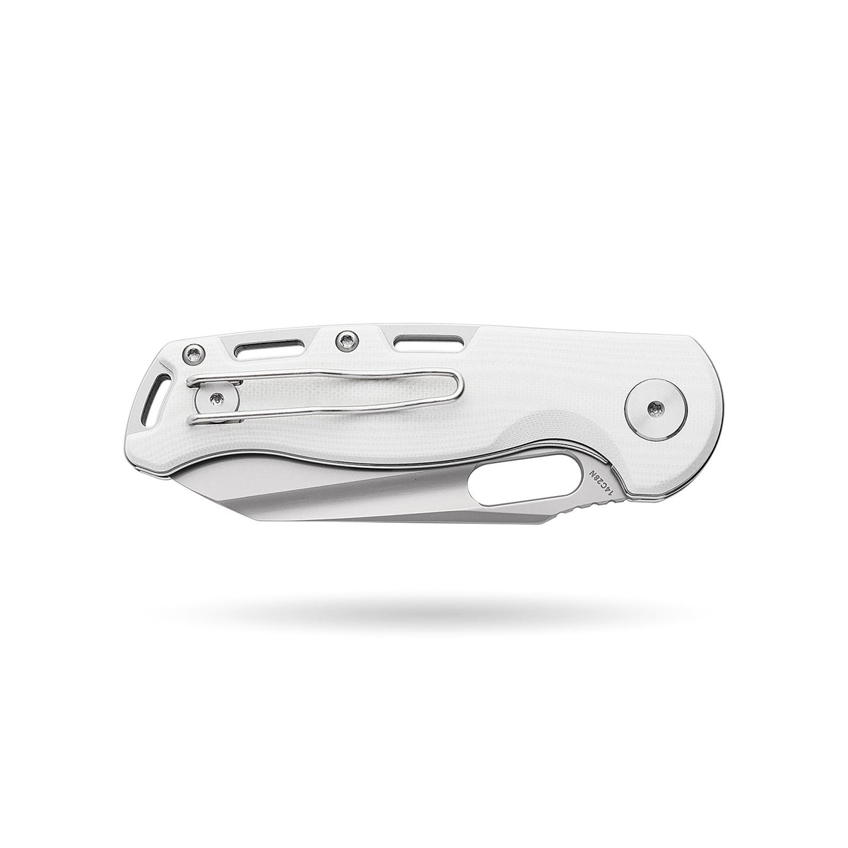 BOONEFORGE Warmark Premium EDC Manual thumb knife ( 3.33'' Bead Blasted 14C28N Blade & White G10 Handle) - BF009