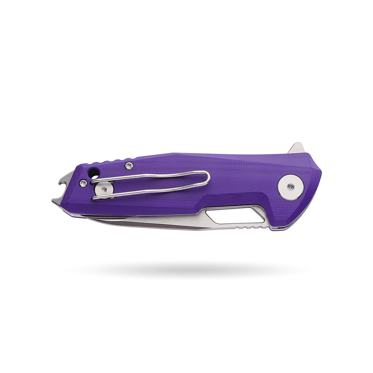 BOONEFORGE Berserker Premium EDC Flipper & Thumb hole knife( 3.07'' Satin 14C28N Blade & Purple G10 Handle ) - BF072