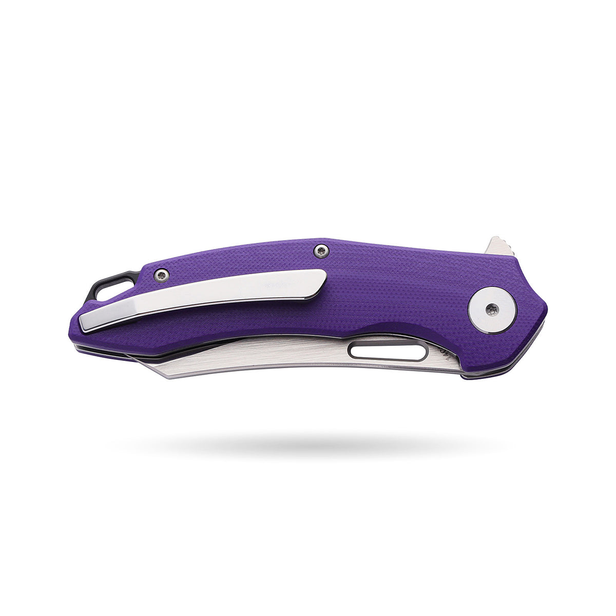 BOONEFORGE Sentinel Premium EDC Flipper & Thumb hole knife ( 3.34'' Satin 14C28N Blade & Purple G10 Handle ) - BF904