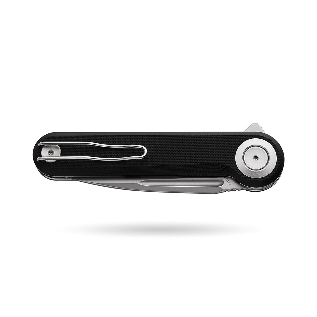 BOONEFORGE Ironjudge Premium EDC Flipper knife ( 3.39'' Bead Blasted 14C28N Blade & Black G10 Handle ) - BF905