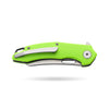 BOONEFORGE Sentinel Premium EDC Flipper & Thumb hole knife ( 3.34'' Satin 14C28N Blade & Fluorescent green G10 Handle ) - BF904