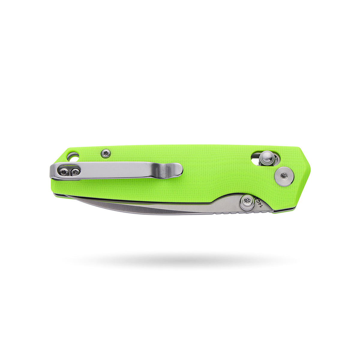BOONEFORGE Darkedge Premium EDC Crossbar knife ( 3.05'' Satin 14C28N Blade & Fluorescent green G10 Handle ) - BF900