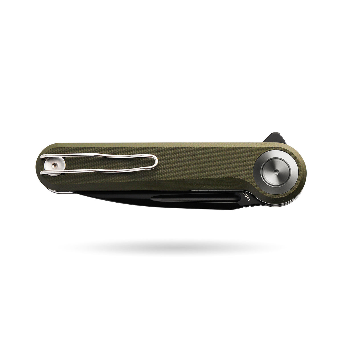 BOONEFORGE Ironjudge Premium EDC Flipper knife ( 3.39'' Black Titanium Plated 14C28N Blade & Army green G10 Handle ) - BF905