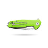 BOONEFORGE Berserker Premium EDC Flipper & Thumb hole knife( 3.07'' Satin 14C28N Blade & Fluorescent green G10 Handle ) - BF072