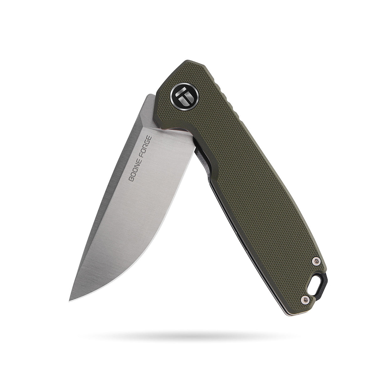 BOONEFORGE Steelwrath Premium EDC Flipper knife ( 3.23'' Satin 14C28N Blade & Army green G10 Handle) - BF010