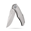 BOONEFORGE Doomsday Premium EDC Flipper knife ( 3.89'' Bead Blasted M390 Blade & Grey TC4 Titanium Handle ) - BF069