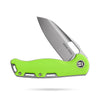 BOONEFORGE Warmark Premium EDC Manual thumb knife ( 3.33'' Satin 14C28N Blade & Fluorescent green G10 Handle) - BF009