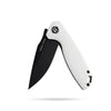 BOONEFORGE Nightvein Premium EDC Flipper knife (3.39'' Black Titanium Plated 14C28N Blade & White G10 Handle) - BF011