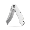 BOONEFORGE Sentinel Premium EDC Flipper & Thumb hole knife ( 3.34'' Satin 14C28N Blade & White G10 Handle ) - BF904