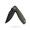 BOONEFORGE Nightvein Premium EDC Flipper knife (3.39'' Black Titanium Plated 14C28N Blade & Army green G10 Handle) - BF011